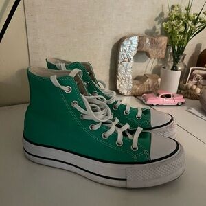 Emerald Canvas High-Top Sneakers